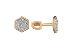 Золотые cерьги пусеты (гвоздики) с бриллиантом