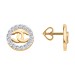 Золотые cерьги пусеты (гвоздики) с фианитом
