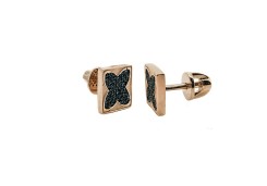Золотые cерьги пусеты (гвоздики) с фианитом