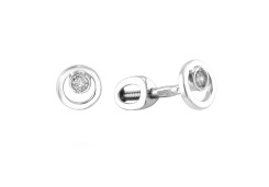 Серьги пусеты (гвоздики) из белого золота с бриллиантом