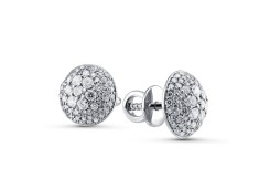 Серьги пусеты (гвоздики) из белого золота с бриллиантом