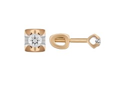 Золотые cерьги пусеты (гвоздики) с бриллиантом