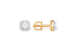 Золотые cерьги пусеты (гвоздики) с фианитом