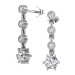 Серебряные cерьги пусеты (гвоздики) с фианитом