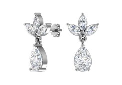 Серебряные cерьги пусеты (гвоздики) с фианитом