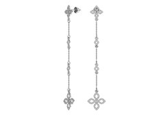 Серебряные cерьги пусеты (гвоздики) с фианитом