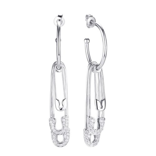 Серебряные cерьги пусеты (гвоздики) с фианитом