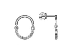 Серебряные cерьги пусеты (гвоздики) с фианитом