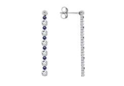 Серебряные cерьги пусеты (гвоздики) с фианитом