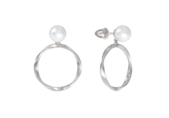 Серебряные cерьги пусеты (гвоздики) с жемчугом