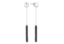 Серебряные cерьги пусеты (гвоздики) с глиттером