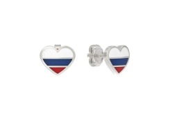 Серебряные cерьги пусеты (гвоздики) с эмалью