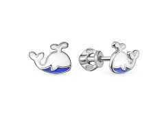 Серебряные cерьги пусеты (гвоздики) с эмалью