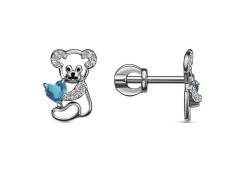 Серебряные cерьги пусеты (гвоздики) с эмалью