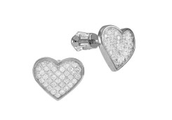 Серебряные cерьги пусеты (гвоздики) с фианитом