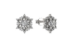 Серебряные cерьги пусеты (гвоздики) с фианитом