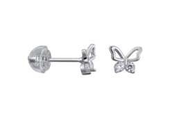 Серебряные cерьги пусеты (гвоздики) с фианитом