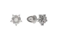 Серебряные cерьги пусеты (гвоздики) с фианитом