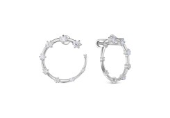 Серебряные cерьги пусеты (гвоздики) с фианитом