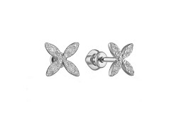 Серебряные cерьги пусеты (гвоздики) с фианитом