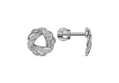 Серебряные cерьги пусеты (гвоздики) с фианитом