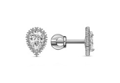 Серебряные cерьги пусеты (гвоздики) с фианитом