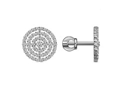 Серебряные cерьги пусеты (гвоздики) с фианитом