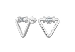 Серебряные cерьги пусеты (гвоздики) с фианитом