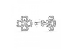 Серебряные cерьги пусеты (гвоздики) с фианитом