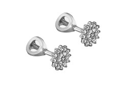Серебряные cерьги пусеты (гвоздики) с фианитом