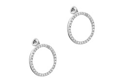 Серебряные cерьги пусеты (гвоздики) с фианитом