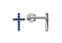 Серебряные cерьги пусеты (гвоздики) с фианитом
