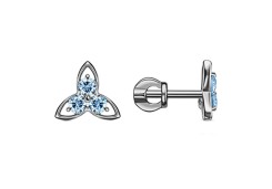 Серебряные cерьги пусеты (гвоздики) с фианитом