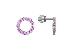 Серебряные cерьги пусеты (гвоздики) с фианитом