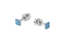 Серебряные cерьги пусеты (гвоздики) с фианитом