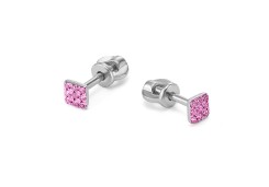 Серебряные cерьги пусеты (гвоздики) с фианитом