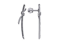 Серебряные cерьги пусеты (гвоздики) с фианитом