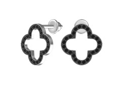 Серебряные cерьги пусеты (гвоздики) с фианитом