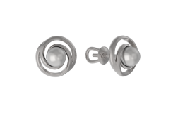 Серебряные cерьги пусеты (гвоздики) с жемчугом