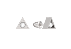 Серебряные cерьги пусеты (гвоздики) с жемчугом