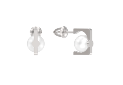 Серебряные cерьги пусеты (гвоздики) с жемчугом