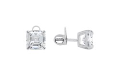 Серебряные cерьги пусеты (гвоздики) с фианитом