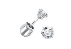 Серебряные cерьги пусеты (гвоздики) с фианитом