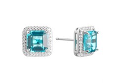 Серебряные cерьги пусеты (гвоздики) с фианитом