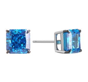 Серебряные cерьги пусеты (гвоздики) с фианитом