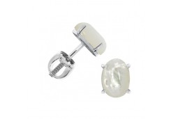 Серебряные cерьги пусеты (гвоздики) с перламутром