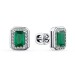 Серебряные cерьги пусеты (гвоздики) с агатом зеленым
