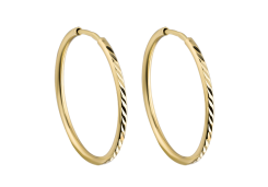 Серьги конго из желтого золота