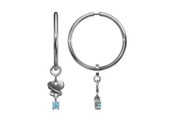 Серебряные cерьги конго с фианитом