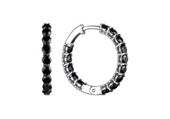 Серебряные cерьги конго с фианитом